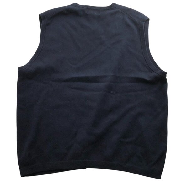Eddie Bauer Mens Vest Sweater Size XLT V-Neck Supima Cotton Pullover Navy Cozy - Picture 2 of 11